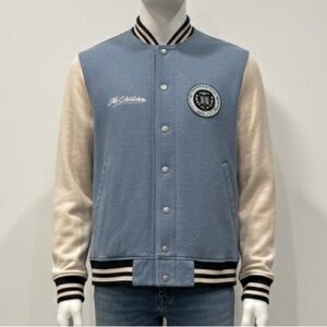 Topman Blue and Cream Varsity Jacket